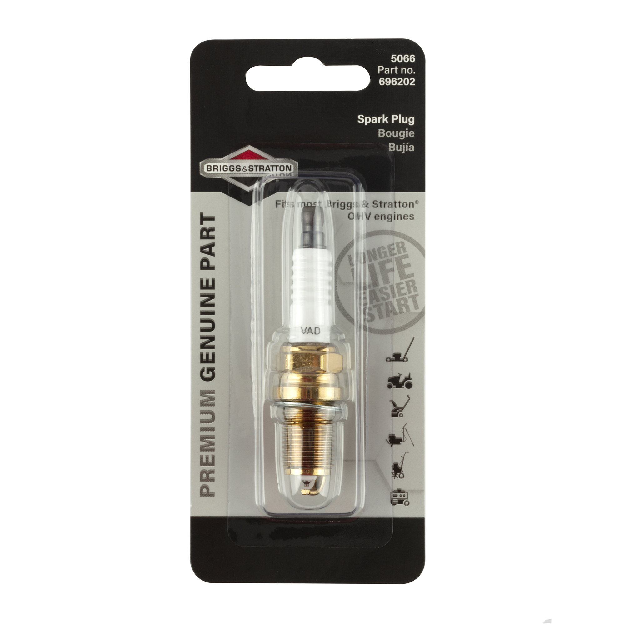 Briggs & Stratton Spark Plug, Part Number 696202, Model# 5066K
